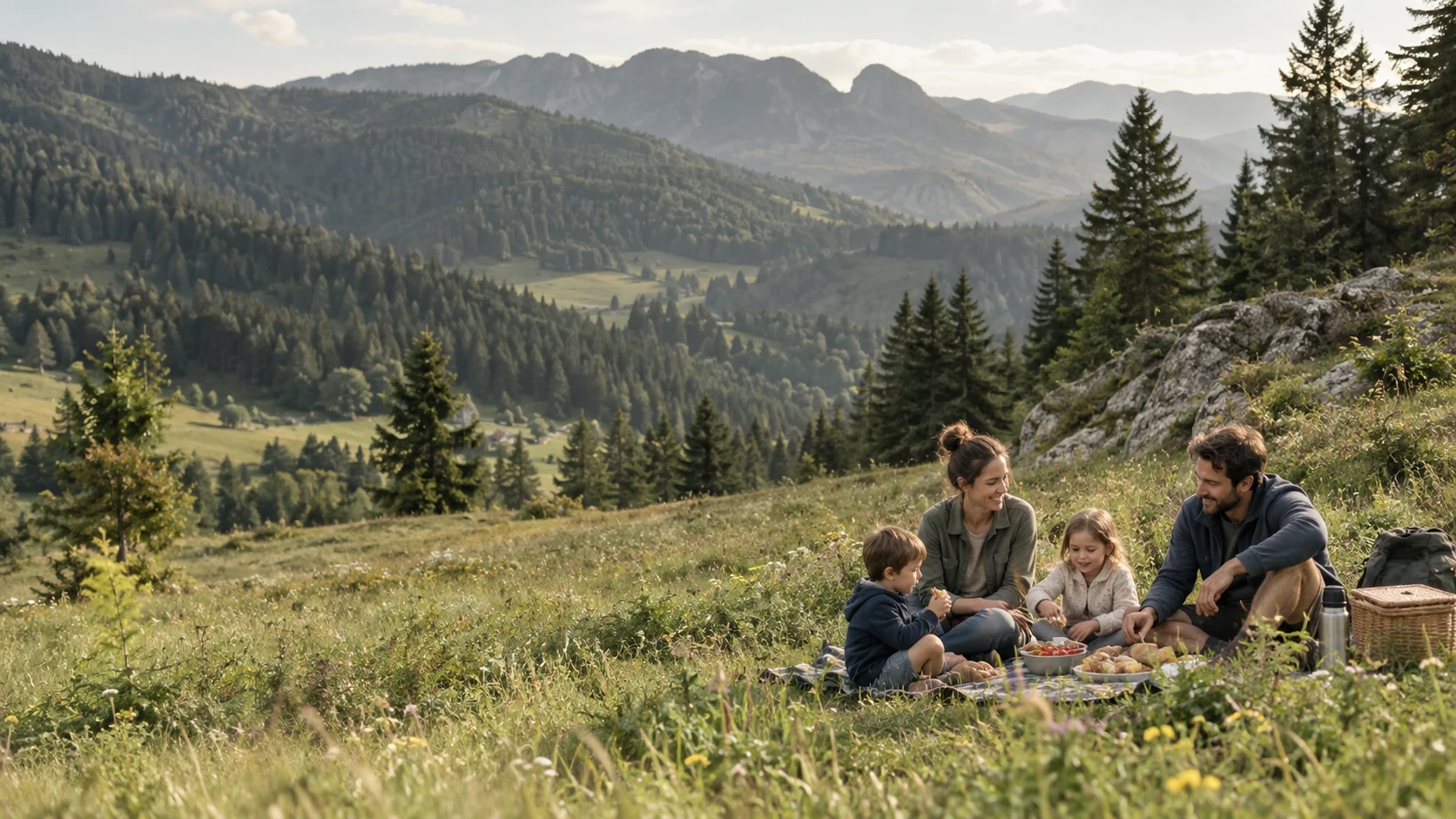 Outdoor family scene